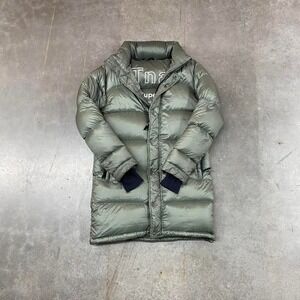 Aritzia TNA Super Puff Long Puffer Jacket Green Women's 3XS Winter Down Coat
